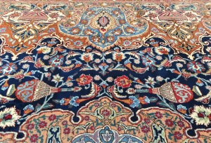 Vintage Purple-navy Traditional 10X13 Kashmar Persian Rug