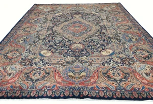 Vintage Purple-navy  Pictorial 9'8X12'4 Kashmar Persian Rug