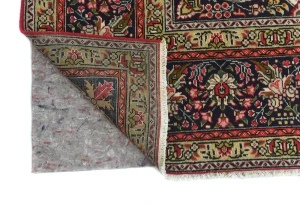 Vintage Red Floral Traditional 8'0X11'5 Tabriz Persian Rug