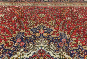 Vintage Red Floral Traditional 8'0X11'5 Tabriz Persian Rug