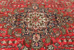 Vintage Red Floral Traditional 7X10 Tabriz Persian Rug