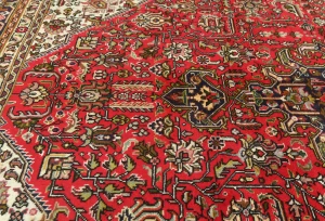 Vintage Red Floral Traditional 7X10 Tabriz Persian Rug