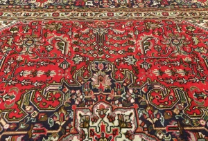 Vintage Red Floral Traditional 7X10 Tabriz Persian Rug