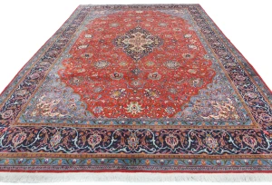Vintage Red Floral 10X13 Sarough Persian Rug