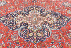 Vintage Red Floral 10X13 Sarough Persian Rug
