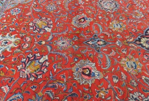 Vintage Red Floral 10X13 Sarough Persian Rug