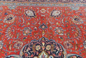 Vintage Red Floral 10X13 Sarough Persian Rug