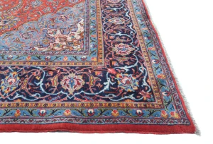 Vintage Red Floral 10X13 Sarough Persian Rug