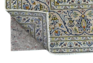 Vintage Cream Floral Traditional 10X13 Kashan Persian Rug