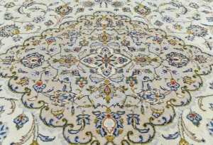 Vintage Cream Floral Traditional 10X13 Kashan Persian Rug