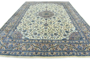 Vintage Cream Traditional 10X13 Kashmar Persian Rug