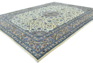 Vintage Cream Traditional 10X13 Kashmar Persian Rug