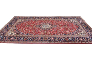 Vintage Red Traditional Floral 6X10 Kashan Persian Rug