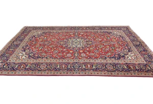 Vintage Red Traditional Floral 7X10 Kashan Persian Rug