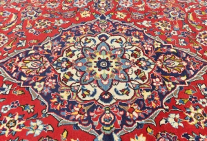 Vintage Red Traditional Floral 7X10 Kashan Persian Rug