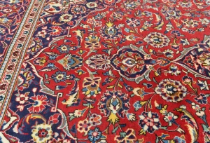 Vintage Red Traditional Floral 7X10 Kashan Persian Rug