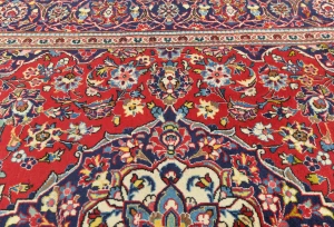 Vintage Red Traditional Floral 7X10 Kashan Persian Rug