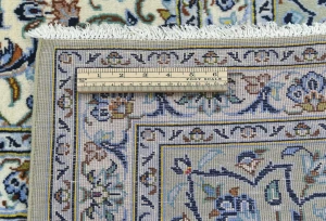 Vintage Cream Traditional Floral 10X14 Kashan Persian Rug
