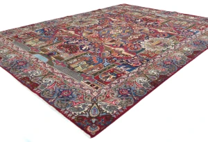 Vintage Multicolored Traditional 9'6X12'8 Kashmar Persian Rug