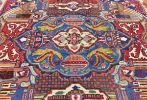 Vintage Multicolored Traditional 9'6X12'8 Kashmar Persian Rug