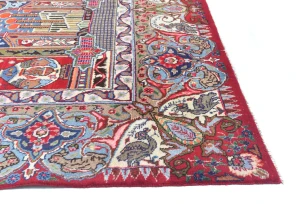 Vintage Multicolored Traditional 9'6X12'8 Kashmar Persian Rug