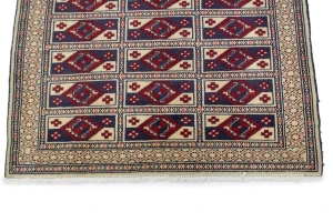 Cream Tribal 3X4 Geometric Turkoman Persian Oriental Rug