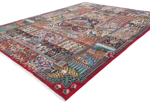 Vintage Multicolored Traditional 9'5X12'6 Kashmar Persian Rug