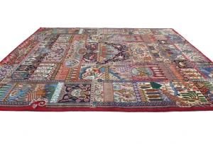 Vintage Multicolored Traditional 9'5X12'6 Kashmar Persian Rug