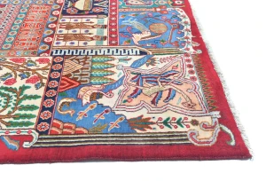 Vintage Multicolored Traditional 9'5X12'6 Kashmar Persian Rug