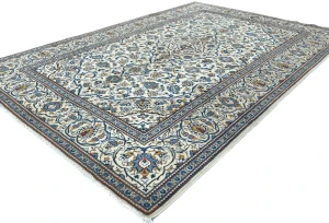 Vintage Cream Traditional 7X10 Kashan Persian Rug