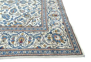 Vintage Cream Traditional 7X10 Kashan Persian Rug
