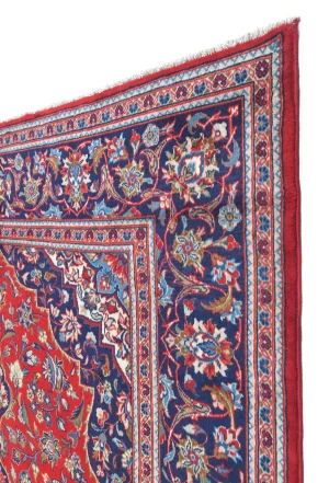 Vintage Red Traditional Floral 6'6X9'7 Kashan Persian Rug