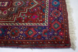 Vintage Red Geometric Tribal 2X3 Bidjar Persian Rug