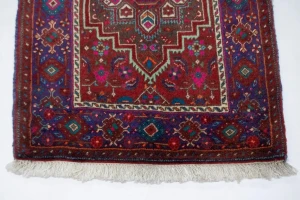 Vintage Red Geometric Tribal 2X3 Bidjar Persian Rug