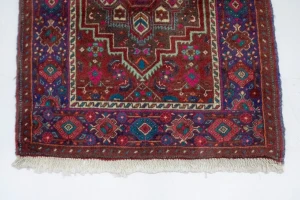 Vintage Red Geometric Tribal 2X3 Bidjar Persian Rug