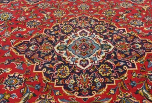 Vintage Red Traditional Floral 7X10 Kashan Persian Rug