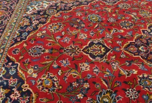 Vintage Red Traditional Floral 7X10 Kashan Persian Rug