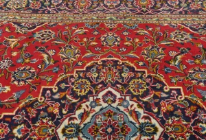 Vintage Red Traditional Floral 7X10 Kashan Persian Rug