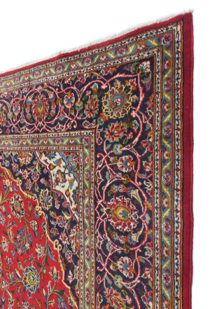 Vintage Red Traditional Floral 7X10 Kashan Persian Rug