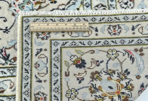 Vintage Cream Traditional 6'4X9'6 Kashan Persian Rug