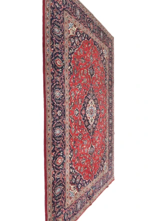 Vintage Red Traditional Floral 6'5X9'7 Kashan Persian Rug