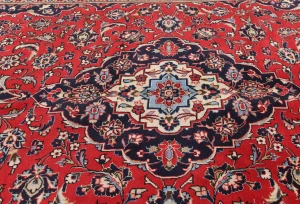 Vintage Red Traditional Floral 6'5X9'7 Kashan Persian Rug
