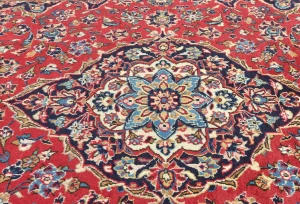 Vintage Red Floral Traditional 7X10 Kashan Persian Rug