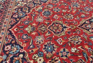 Vintage Red Floral Traditional 7X10 Kashan Persian Rug