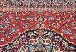 Vintage Red Floral Traditional 7X10 Kashan Persian Rug