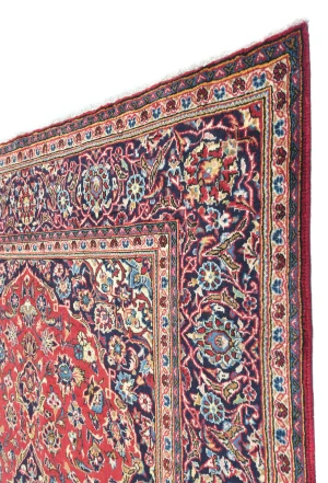 Vintage Red Floral Traditional 7X10 Kashan Persian Rug