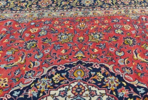 Vintage Red Traditional Floral 8X12 Kashan Persian Rug