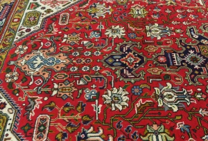 Vintage Red Floral Traditional 7X10 Tabriz Persian Rug