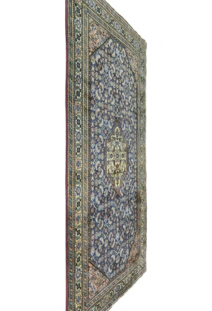 Vintage Navy Blue Traditional 6X10 Ardabil Persian Rug