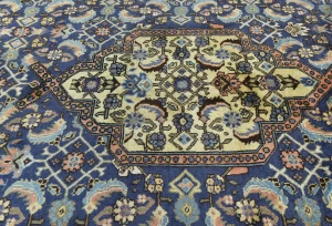 Vintage Navy Blue Traditional 6X10 Ardabil Persian Rug